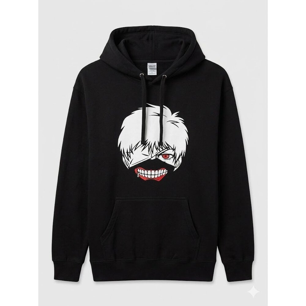Tokyo Ghoul Ken‎ Kaneki Mask Hoodie - Men’s Small - Black Anime Graphic Fleece